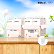 ListonX กระดาษทิชชูเช็ดหน้าแบบแขวนผนัง หนา 5 ชั้น (4แพ็ก/ลัง) ขนาด 155x175 มม. 1280 แผ่น 256 ดึง | ส