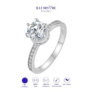 Illuminare-(100% Original) BM-RG10 Women's Moissanite Diamond Ring 1CT Silver S925 18K Gold Plating