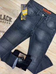 Celana Panjang Jeans Sobek Slimfit Black Bageur streeet pria hitam sandwash 24-32