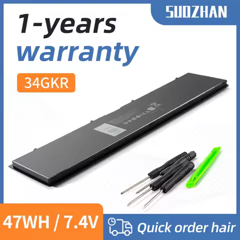 SUOZHAN 7.4V 47WH 34GKR Laptop Battery For DELL Latitude E7420 E7440 E7450 3RNFD V8XN3 G95J5 0909H5 