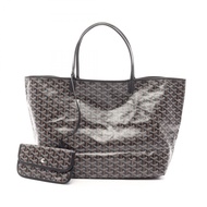 【二手】Goyard GOYARD Louis GM 手提包，黑/ブラウン/白，PVC塗層帆布，皮革，女士，二手