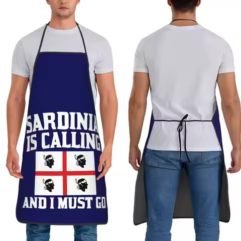 Sardinia Is Calling And I Must Go Italy Sardegna Flag Aprons Chef Cuisine Tablier Bib Kitchen Cleani