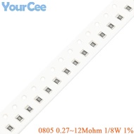100pcs 0805 1% Resistor SMD 1/8W 0.27~12Mohm 1.6 1.8 36 43 68 82 102 127 475 680 1K3 3K4 5K9 21K 59K