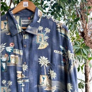 Second-Hand Hawaiian Shirt 4XL (Chest 52") WINDHAM POINTE Brand-Rayon Fabric With Bear Figure