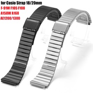 18mm 20mm Thin Stainless Steel Watchband for Casio F-91W F105 F108 A158W A168 AE1200 AE1300 Classic 