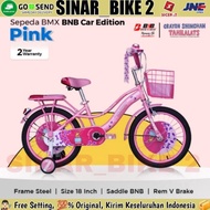 TERBARU! Sepeda Keranjang Anak Perempuan BNB CAR EDITION Ukuran 18