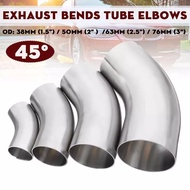 38mm 51mm 63mm 76mm 45 Degree Elbow Bend Pipe Stainless Steel Car Exhaust Pipe Muffler Welded Pipe