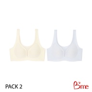 Bme เสื้อชั้นในไร้โครงไร้ขอบไร้ตะเข็บ Level2 ฟองกลาง รุ่น ME1A3C (แพ็ค2ตัว)คละสี (เทาอ่อน สีดำ) (สีฟ