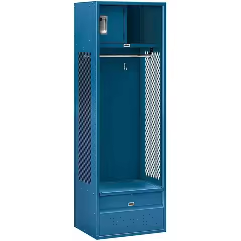 Unassembled 6-Foot 18-Inch Metal Locker, Blue