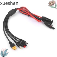XUESHAN  Panel Extension Cable, 30A 4 in 1  Wire, Connector MC4 to DC5521 7909 XT60 Female Connector