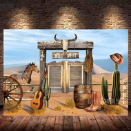 The country backdrop is made of western cowboy polyester 7x5ft. Ranch photography background made of