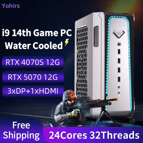 14th Gen Powerful Gaming Mini PC InteI Core i9 14900KF i7 14700KF RTX5070 12G PCIE4.0 2DDR5 Win11 4x