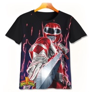 MERAH 3D Kids T-Shirt | 3D T-Shirt Printing Shirt - Power Rangers Mighty Morphing Red 9 Unofficial K