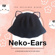 Cat Ears Crochet Bucket Hat Cat Pattern Knitted Bucket Hat