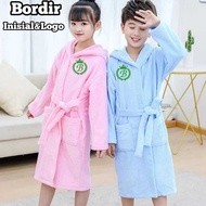 Code M27Q Kimono Children's Towel Thick Embroidery Initials AZ With A Beanie Aged 215 Years Free Add