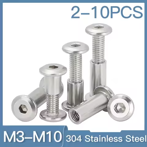 2-10Sets Hexagon Socket Screw Locking Splint Screw Nut Combination Album Butt Account Book Nail Edge