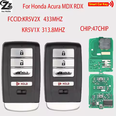 Zz ID47 KR5V2X/KR5T21 433.9MHz KR5V1X 313.8MHz Keyless Go Car Remote Key For Acura TLX ILX MDX RDX R