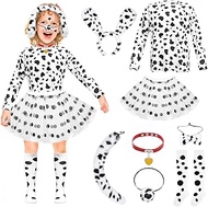 Dalmatian Costume Kids 101 Days of School Costume Girls Halloween Dalmatians Dog Shirt Tutu with Acc