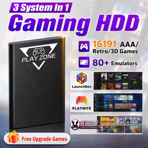 Play Zone 1T Retro Game HDD for Switch/PS5/Xbox/PS4/PS3/PS2/WIIU Emulator Console Launchbox＆Retrobat