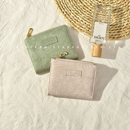 Korean Style Retro Short Wallet Women Solid Color Simple Wallet Student Portable Purse Fresh Style C