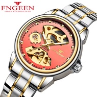 Fenzun Fashion Couple Women's Korean-Style Mechanical Watch Student Women's Waterproof Automatic Porous Pink Mechanical Watch