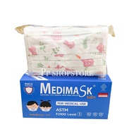 พร้อมส่ง❗Medimask ASTM LV 1 size M เด็กโต ทางการแพทย์ สำหรับเด็กอายุ 7 - 12 ขวบ ลายกระต่ายชมพู