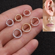 1PC 6mm 8mm 10mm Cz Nose Hoop Flower Helix Cartilage Piercing Hoop Earring Jewelry