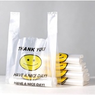 Plastic Sando Bag AvailaMultiple Size THANK YOU PLASTIC BAG Thick Durable Smiley Transparent Design