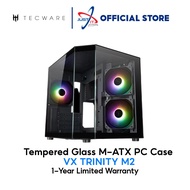 TECWARE VX TRINITY M2 TEMPERED GLASS M-ATX  PC CASE WITH 3*120mm ARGB FANS - BLACK