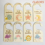 CLEOES 7/8Pcs Baby Closet Divider, Wood Label Assortment Infant Wardrobe Divider, Durable Cartoon Ha