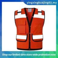 Hi Vis Safety Vest Orange Reflective Work Vest for Warehouse Construction