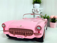 二手芭比娃娃用車/芭比電影版Hot Wheel Corvette Convertible粉紅色遙控敞篷車/跑車/塗裝微瑕