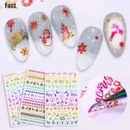 [Funfact1] Red Gold Christmas Snowflake Nail Sticker 3D Adhesive Christmas Gift Stickers [Fact]