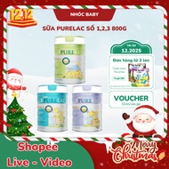 Purelac formula milk powder No. 1,2,3 800gr can Helps your baby develop comprehensively New Zealand 