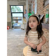 >NB Baby Girl dress ice silk dress Kids Stripe soft dress Knit Long Dress Kids Dress Baby Girl Cloth