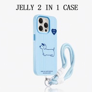 GANTUNGAN Dachshund Striped Jelly 2 In 1 Dog HangingTALI Realme C100i C100x C100 4G P3 Lite Note 80 