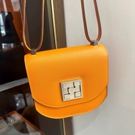 99新🩷 Hermes 愛馬仕 Mosaique mini I9杏黃色銀扣馬賽克 epsom皮 C刻