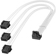 Bangfun PCIE 5.0 12VHPWR 90 Degree 16Pin RTX 4090 GPU Power Cable, 16Pin(12+4) to 3X8Pin Male to Fem