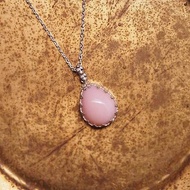 天然粉紅蛋白石 Pink Opal handmade Silver necklace