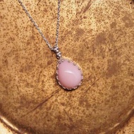 天然粉紅蛋白石 純銀手工項鍊 Pink Opal handmade Silver