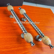 Handle Pintu Rumah 35 cm Tarikan Gagang Kunci Batu Marmer Stainles 1,3 kg kaki Stainles Tahan Pecah