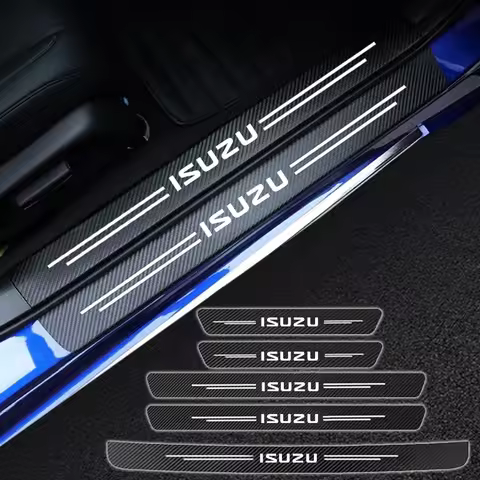 Car Door Sill Protector Carbon Fiber Threshold Stickers For Isuzu Dmax Mux Trooper ELF NQR 75 Forwar