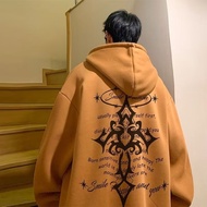 【Plus Size M-8XL】Men's Hooded Autumn and Winter Fashionable Clothing Retro Letters Printed Hoodie Ov