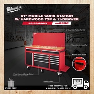 MILWAUKEE 61'' MOBILE WORK STATION WITH HARDWOOD TOP & 11 DRAWER (48-22-8562A)