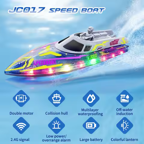 New 2.4G JC017 RC High Speed Racing Boat Waterproof Rechargeable Model Electric Radio Remote Control