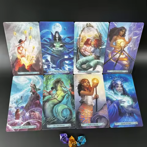 Mermaid Tarot Card Deck，With Beginner's Guide，High Quality Fortune Telling Oracle Cards，Board Games 
