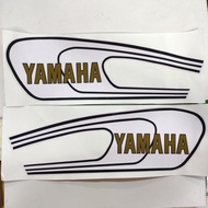 YAMAHA YB 100 Body Sticker Tank YB100 LH & RH Both Side Gold White