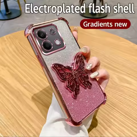 3D Butterfly Bracket Plating Holder Case For Motorola MOTO Edge 60 50 Edge50 Fusion Pro Neo E15 G05 