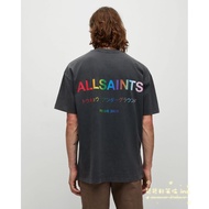 Ready Stock ALL SAINTS Color Letter Pattern Printed Men's 100% Premium Cotton Round Neck Short Sleev