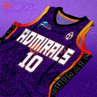 ADMIRALS PURPLE Basketball Jersey Free Customized Name and Number Full Sublimation Terno for Men Dri